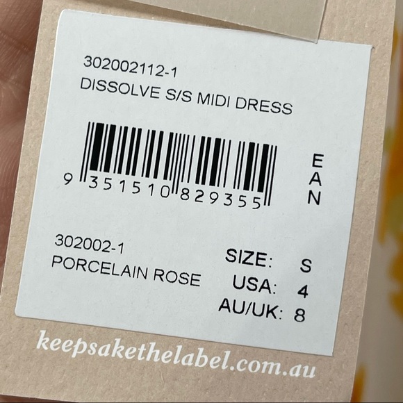 Keepsake Dissolve Short Sleeve Midi Dress Porcelain Rose Size 4 - Picture 5 of 6